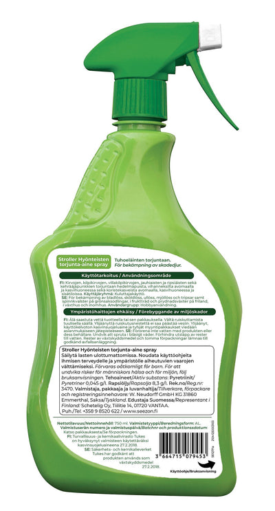 Hyönteisten torjunta-aine, 750 ml spray