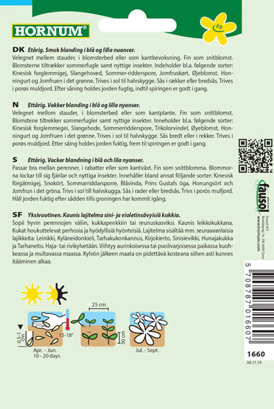 1 pss Sininen kesäkukkalajitelma